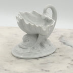 Vintage Bone China Dolphin or Koi Open Salt Cellar Caviar Shell Bowl