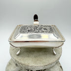 Silver Plated Victorian Crumb Catcher Silent Butler with Wood Handle