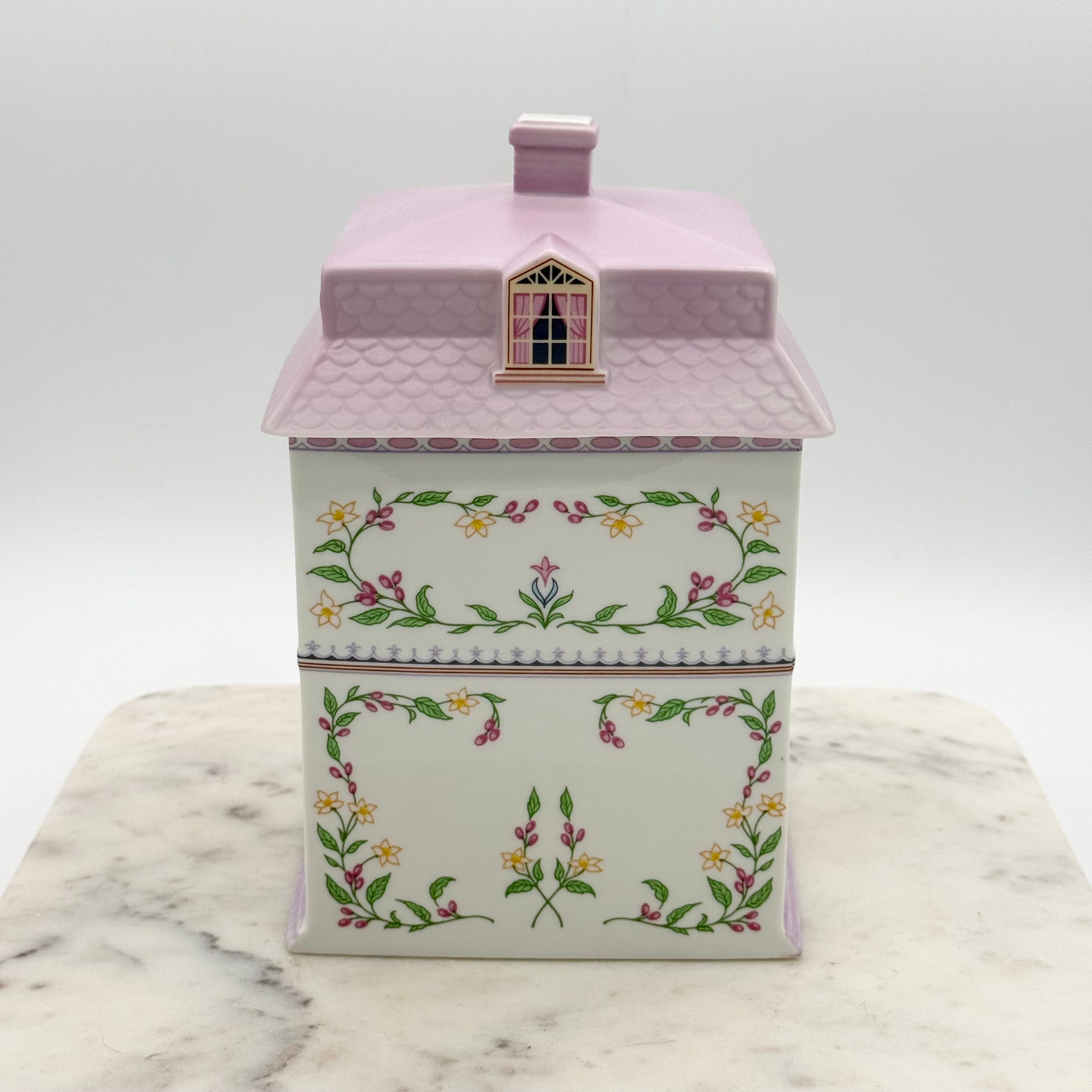 Lenox Village “Coffee” House Canister | Fine Porcelain Café Kitchen Canister (1990)