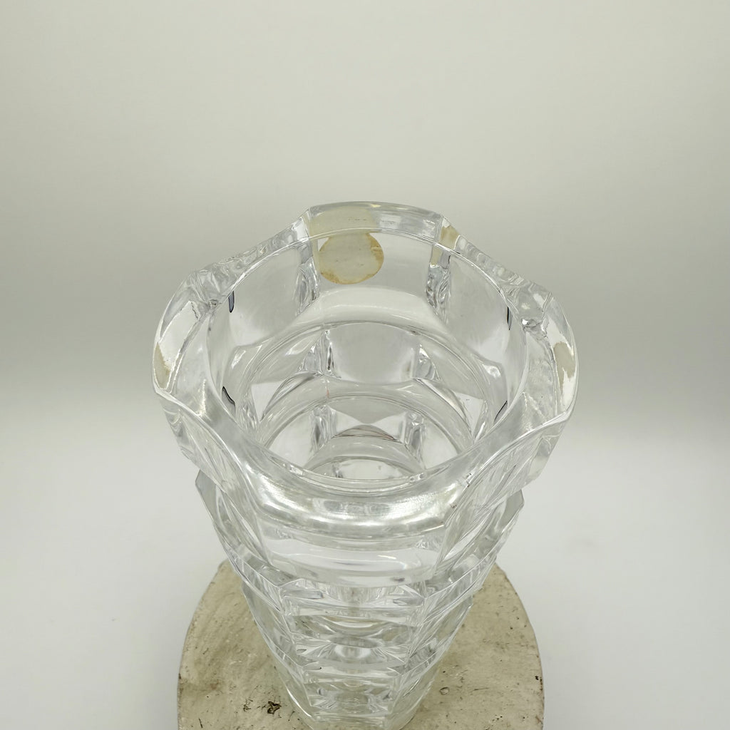 Cristal d'Arques 24% Lead Crystal JG Durand Ancenis Cubist Facet Vase