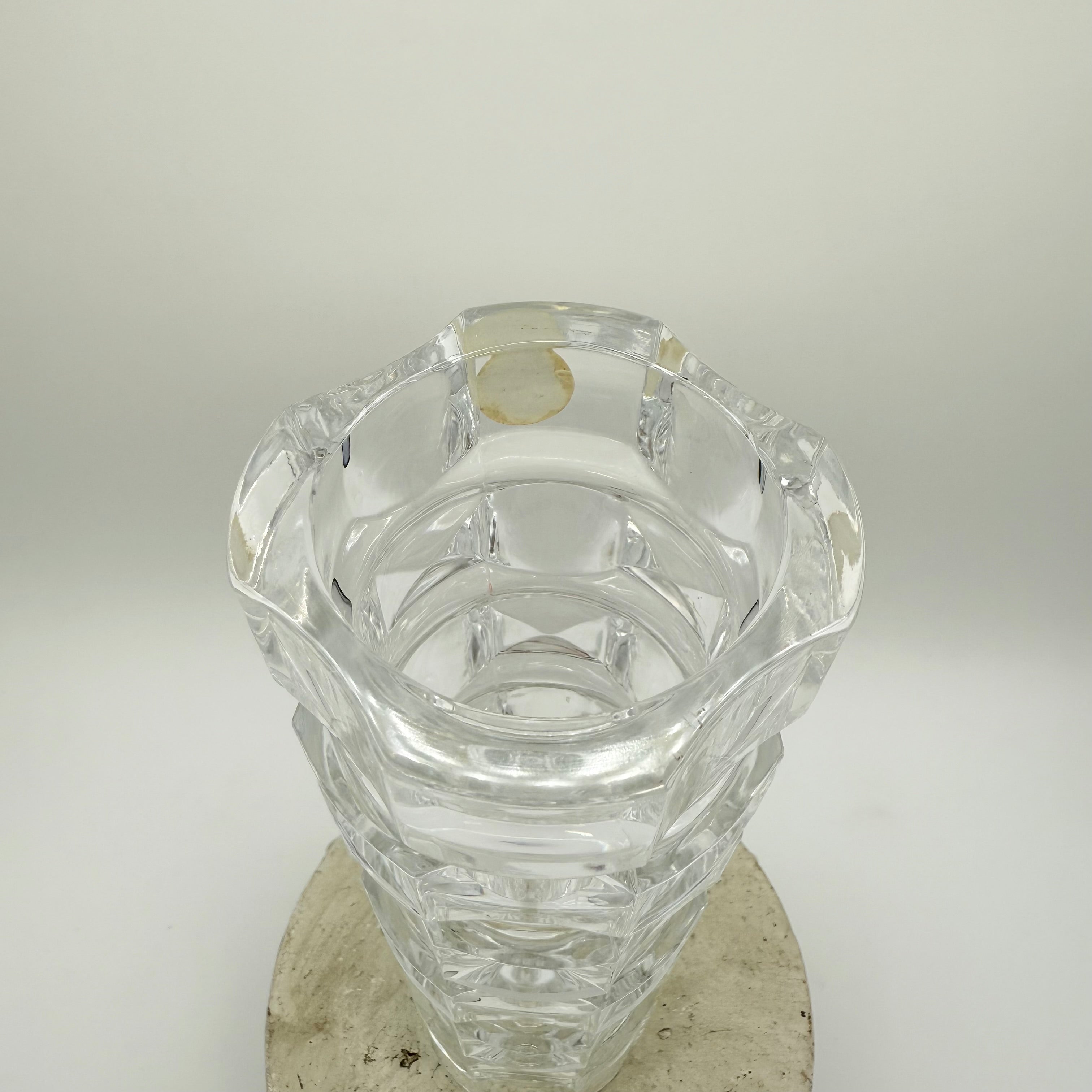 Cristal d'Arques 24% Lead Crystal JG Durand Ancenis Cubist Facet Vase