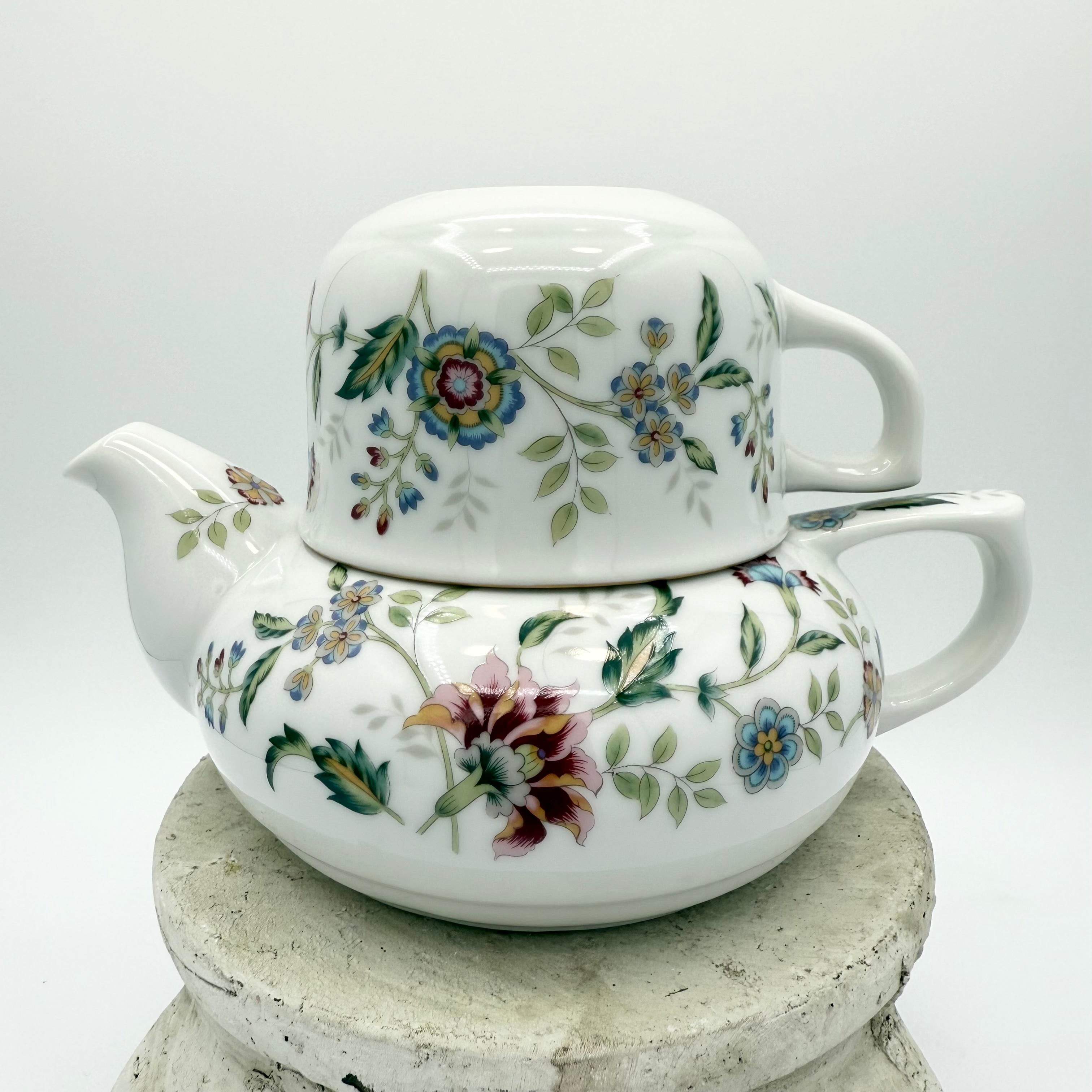 Andrea By Sadek Buckingham Floral Individual Teapot And Teacup Set