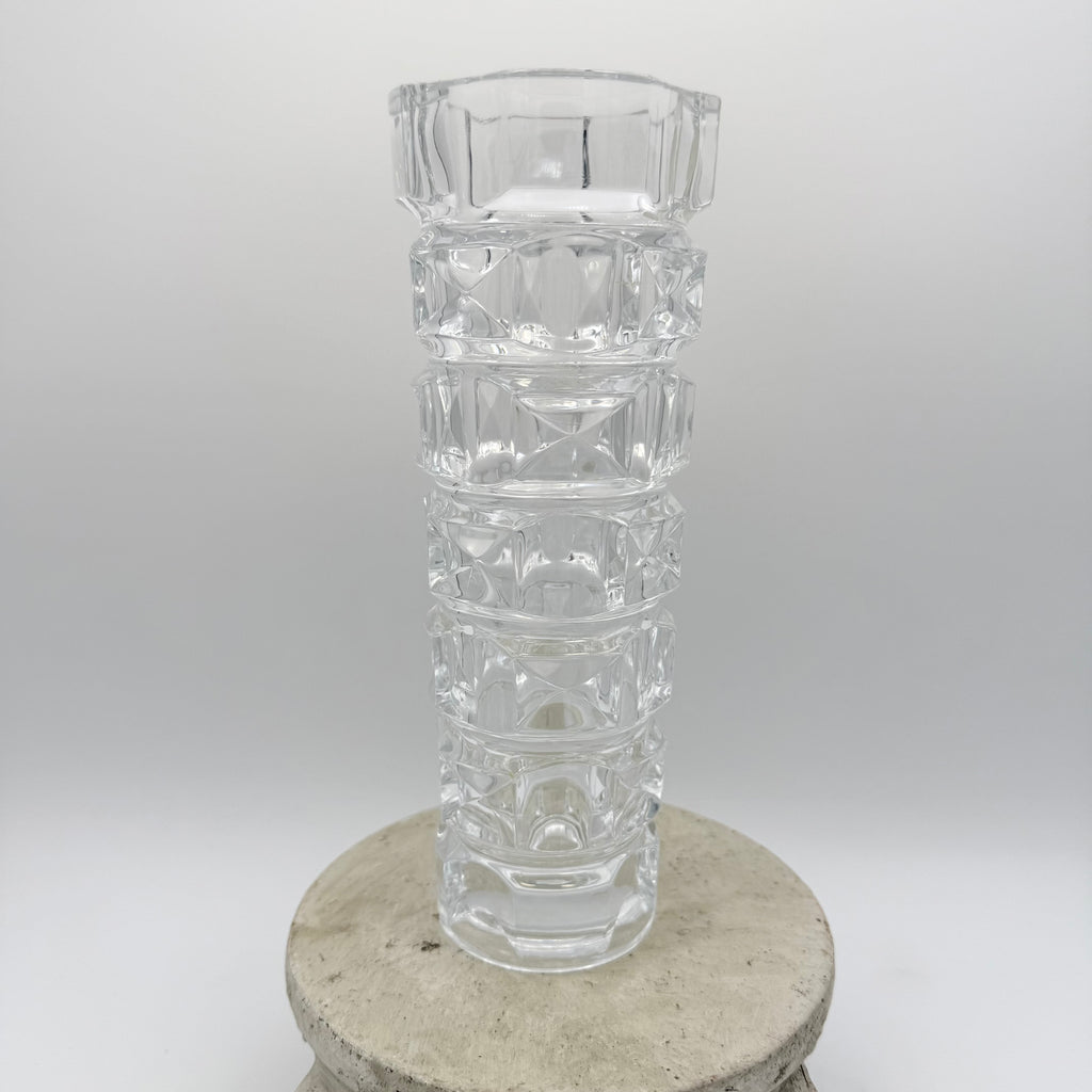 Cristal d'Arques 24% Lead Crystal JG Durand Ancenis Cubist Facet Vase