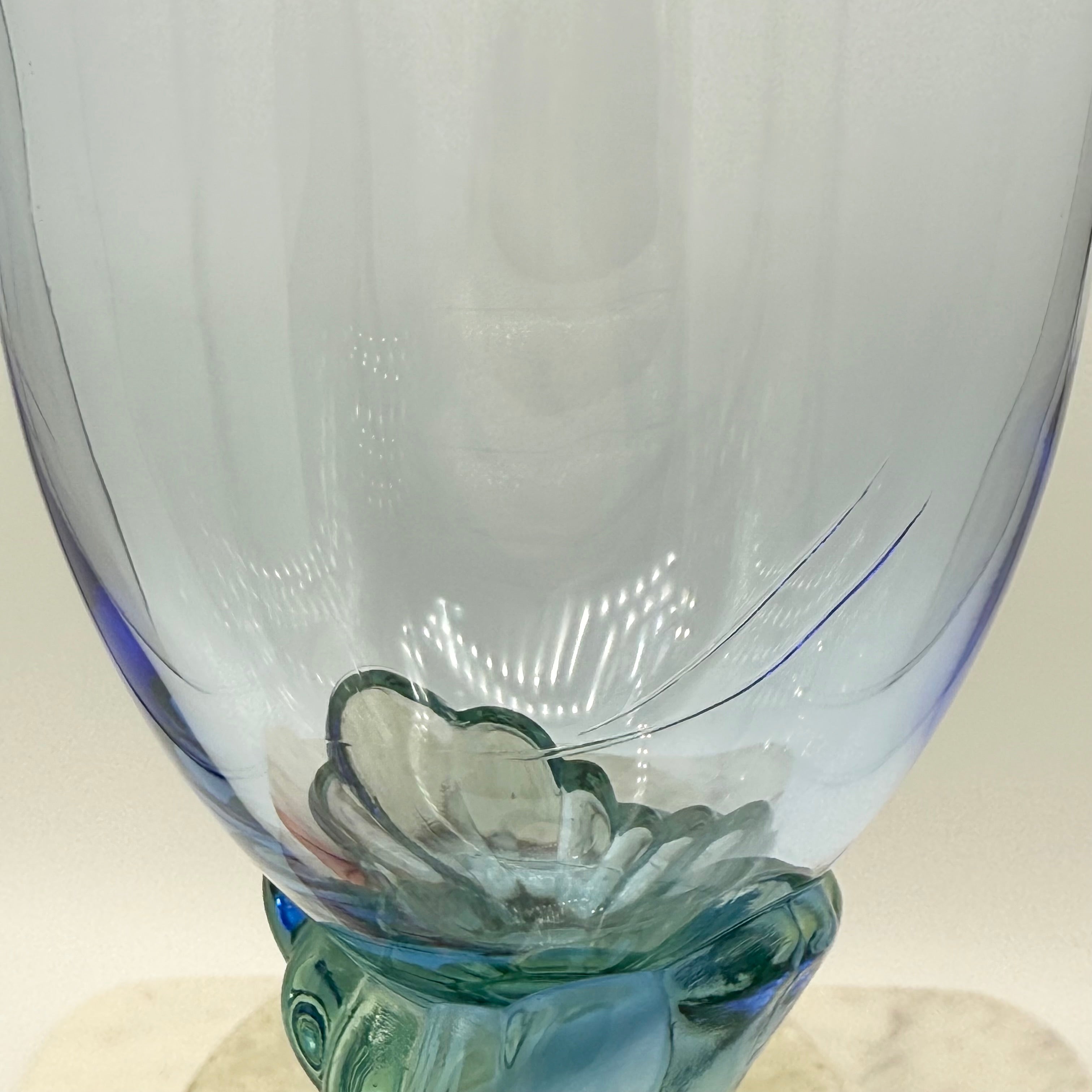 Bormioli Rocco Bahia Green Blue Iced Tea Glasses / Water Goblets, Made in Italy