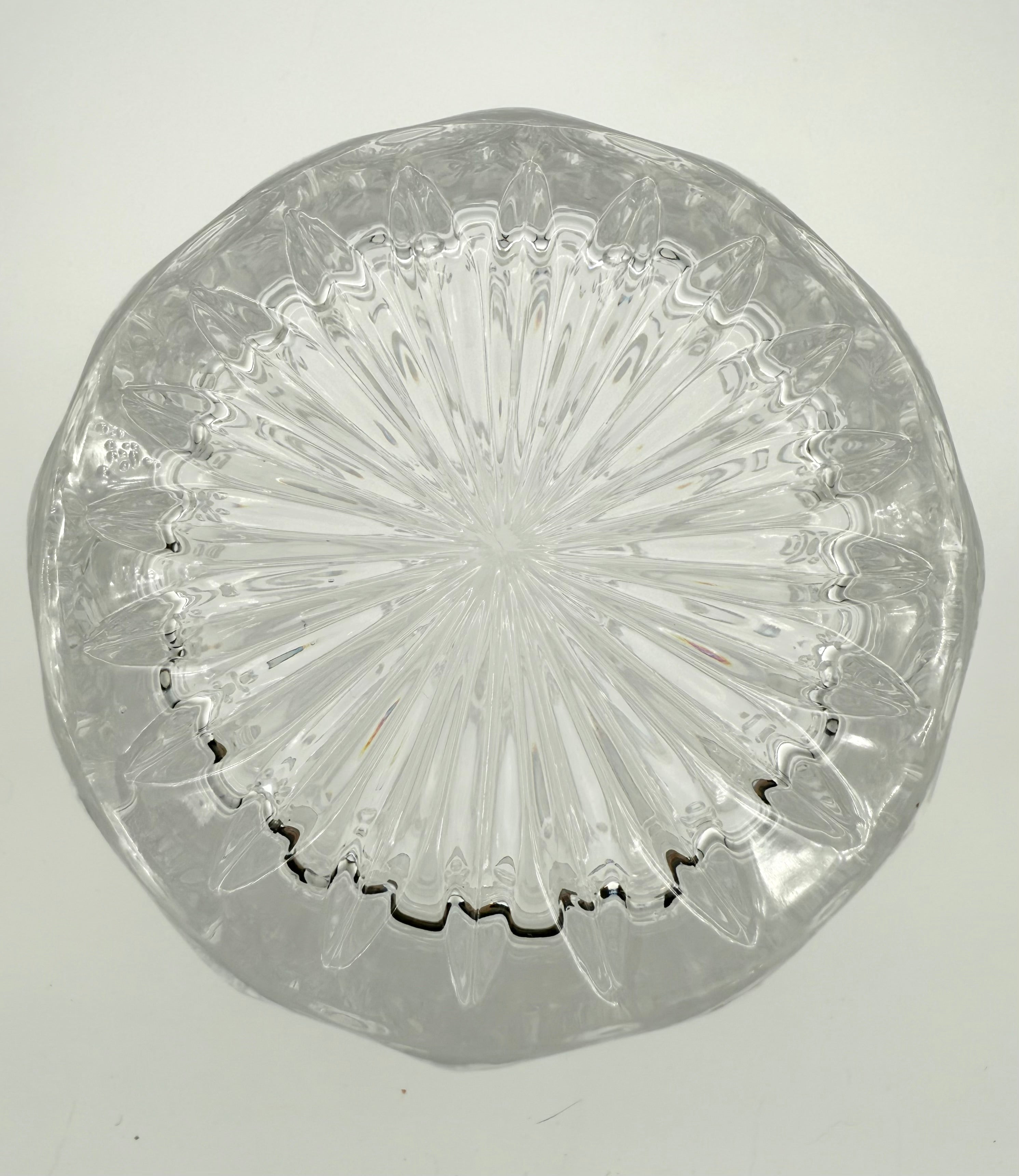 Mid-Century Modern Heavy Bleikristall 24% Lead Cut Crystal Champagne Ice Bucket with Handles