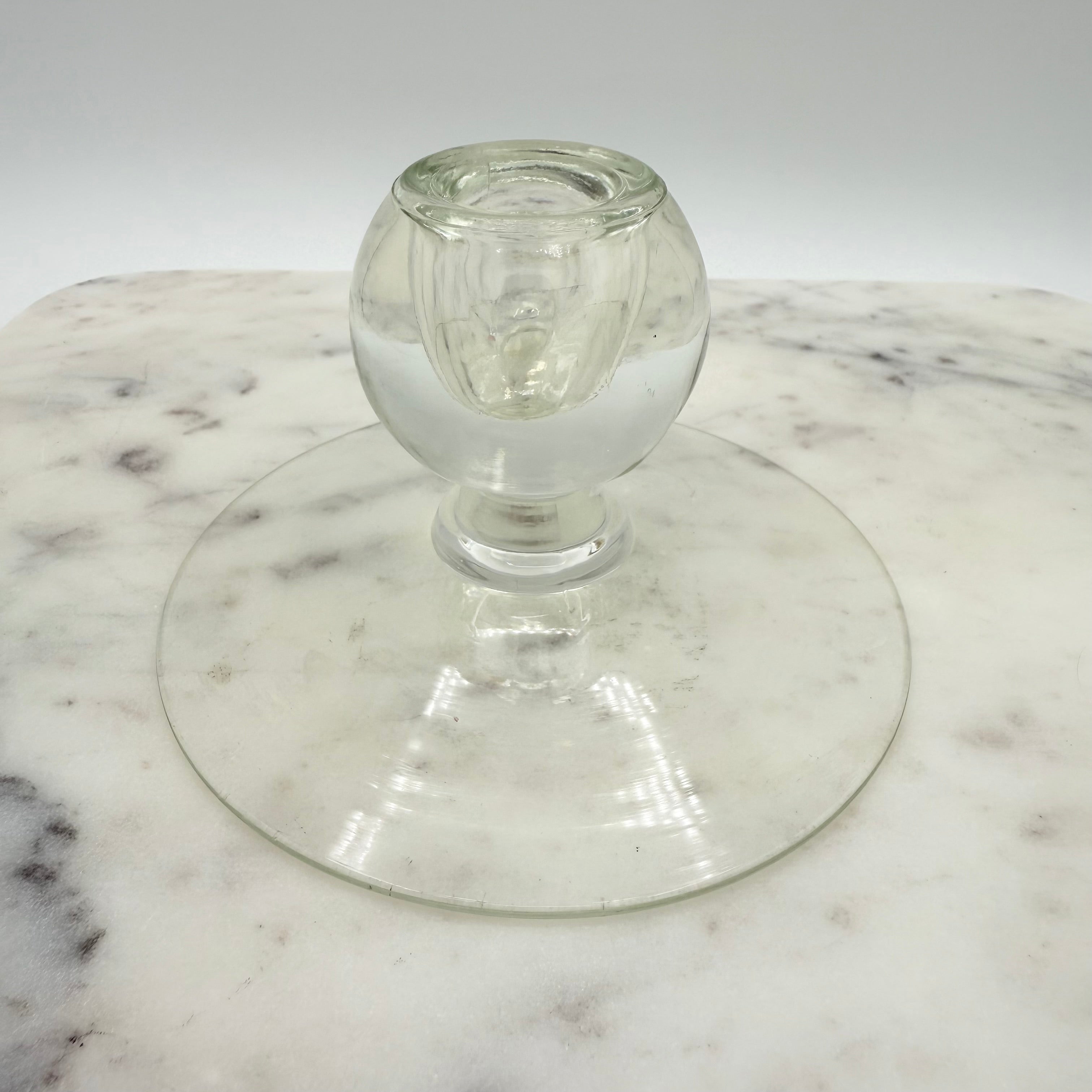 Vintage Paden City Crystal Ball Trance Low Candle Holders, Pair