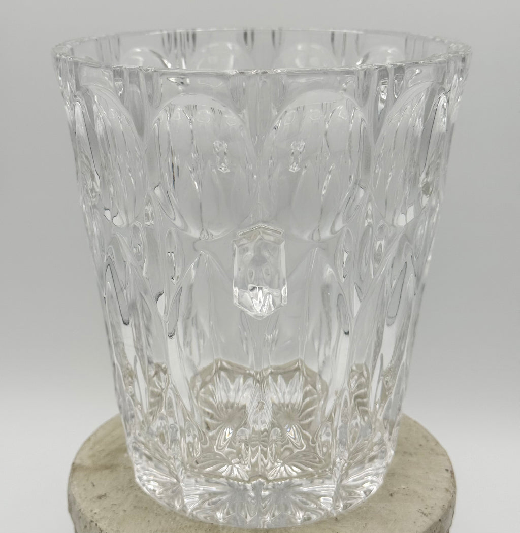 Mid-Century Modern Heavy Bleikristall 24% Lead Cut Crystal Champagne Ice Bucket with Handles
