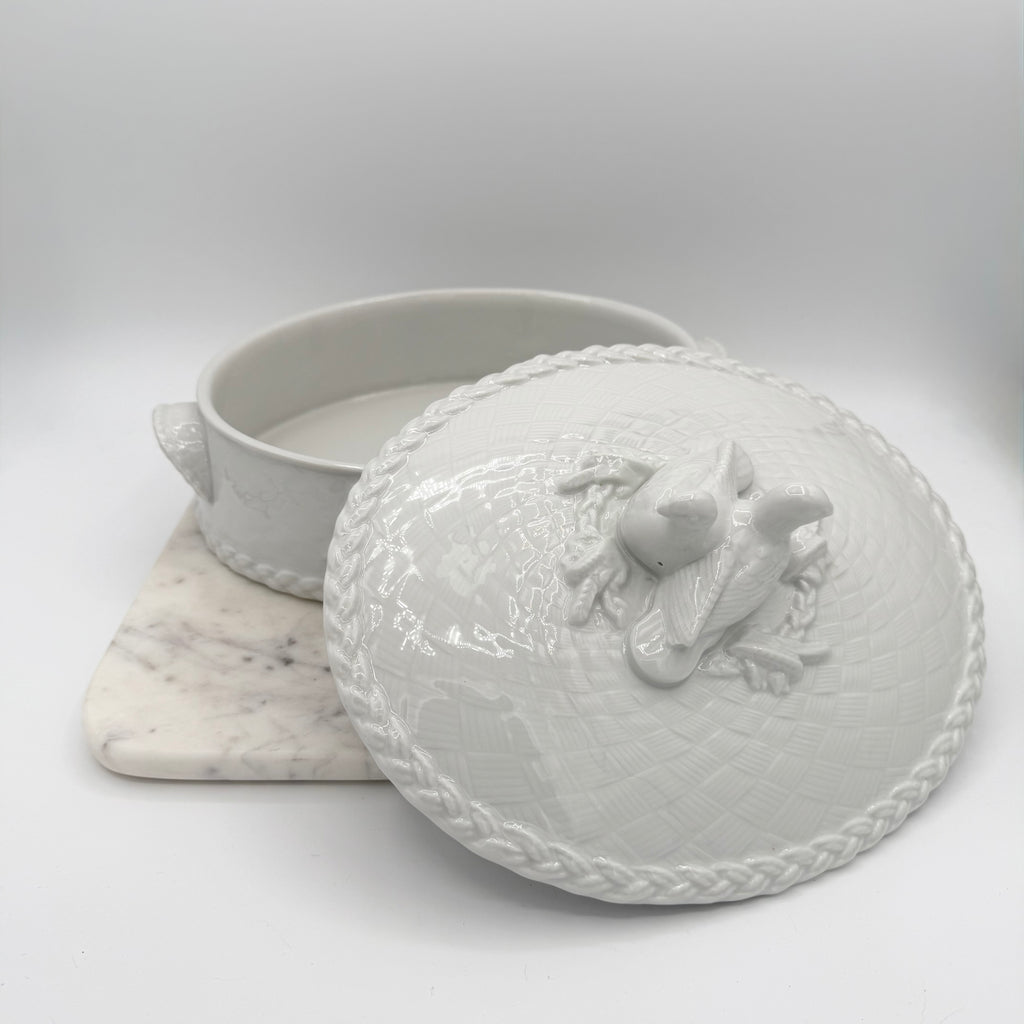 Royal Worcester Gourmet Oval White Porcelain Dove Lovebirds Tureen Casserole Dish
