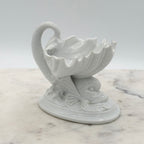 Vintage Bone China Dolphin or Koi Open Salt Cellar Caviar Shell Bowl