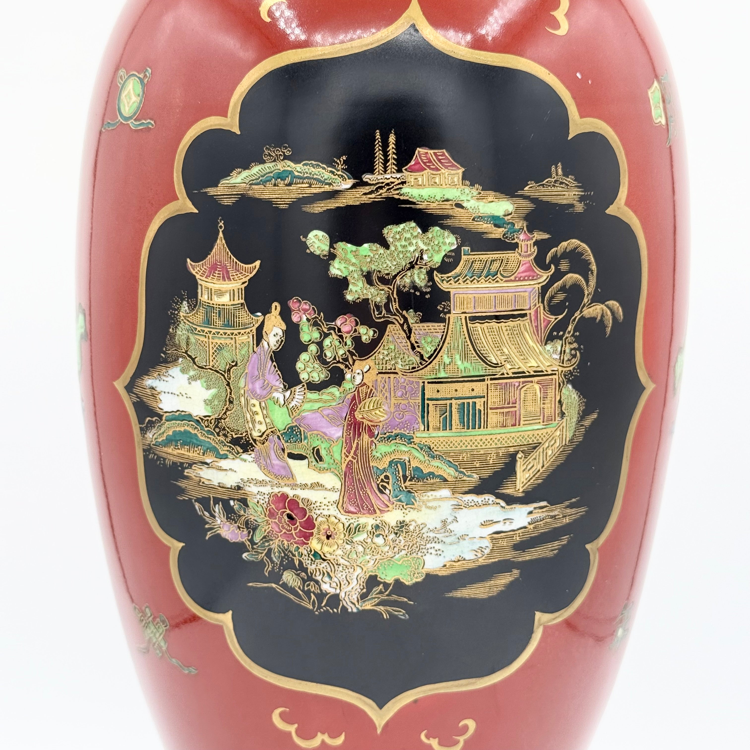 Carlton Ware Art Deco Chinoiserie Style Vase