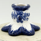 Hand Painted Vestal Pottery Blue and White Candle Holders, Numbered 577, Set of 2, Made in Portugal