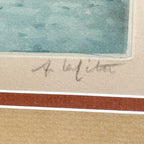 Original Framed French Etching “The Blue Net” by Alphonse Lafitte (a.k.a. Manuel Robbe), Signed and Numbered, c. Early 20th Century (No. 2 of 47)