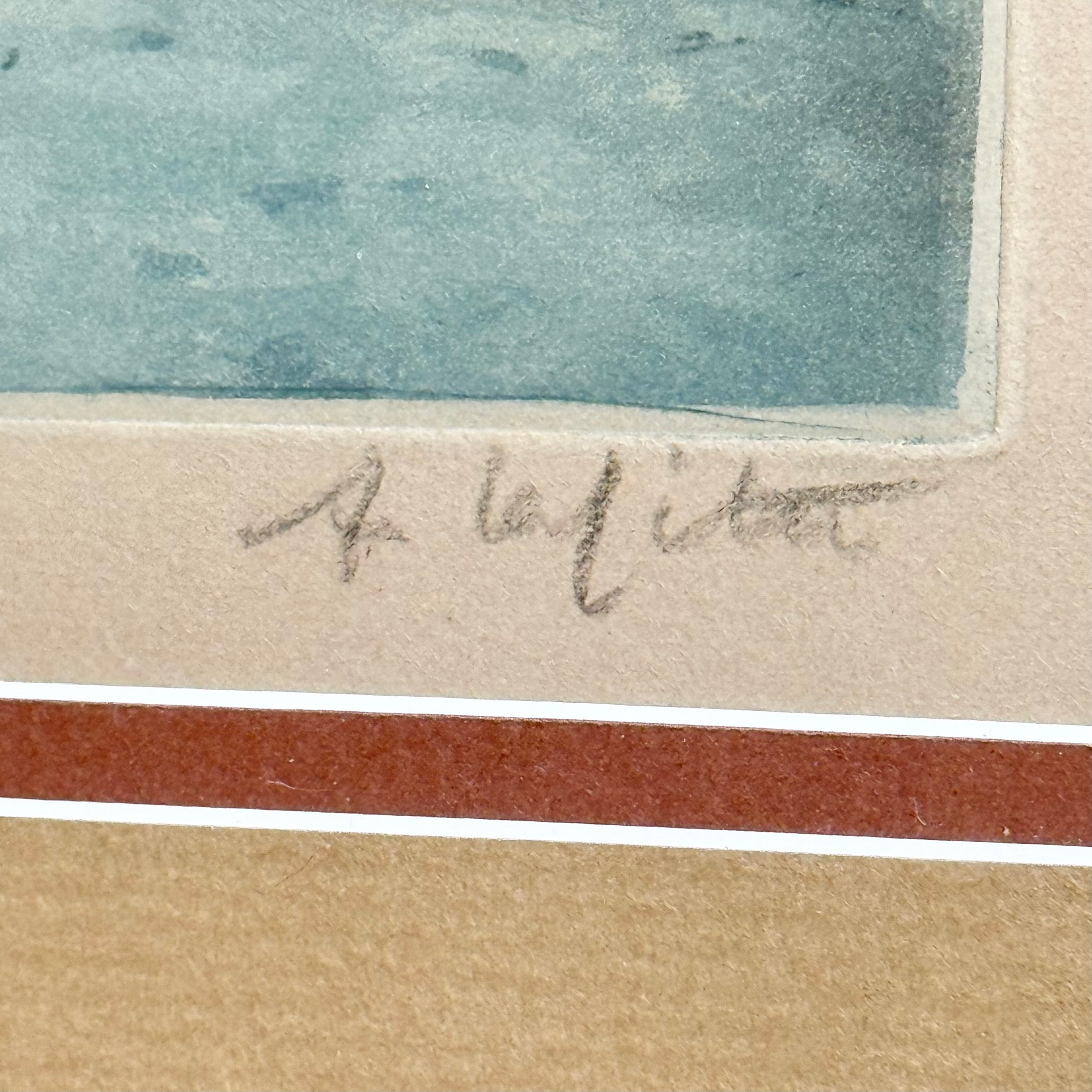 Original Framed French Etching “The Blue Net” by Alphonse Lafitte (a.k.a. Manuel Robbe), Signed and Numbered, c. Early 20th Century (No. 2 of 47)