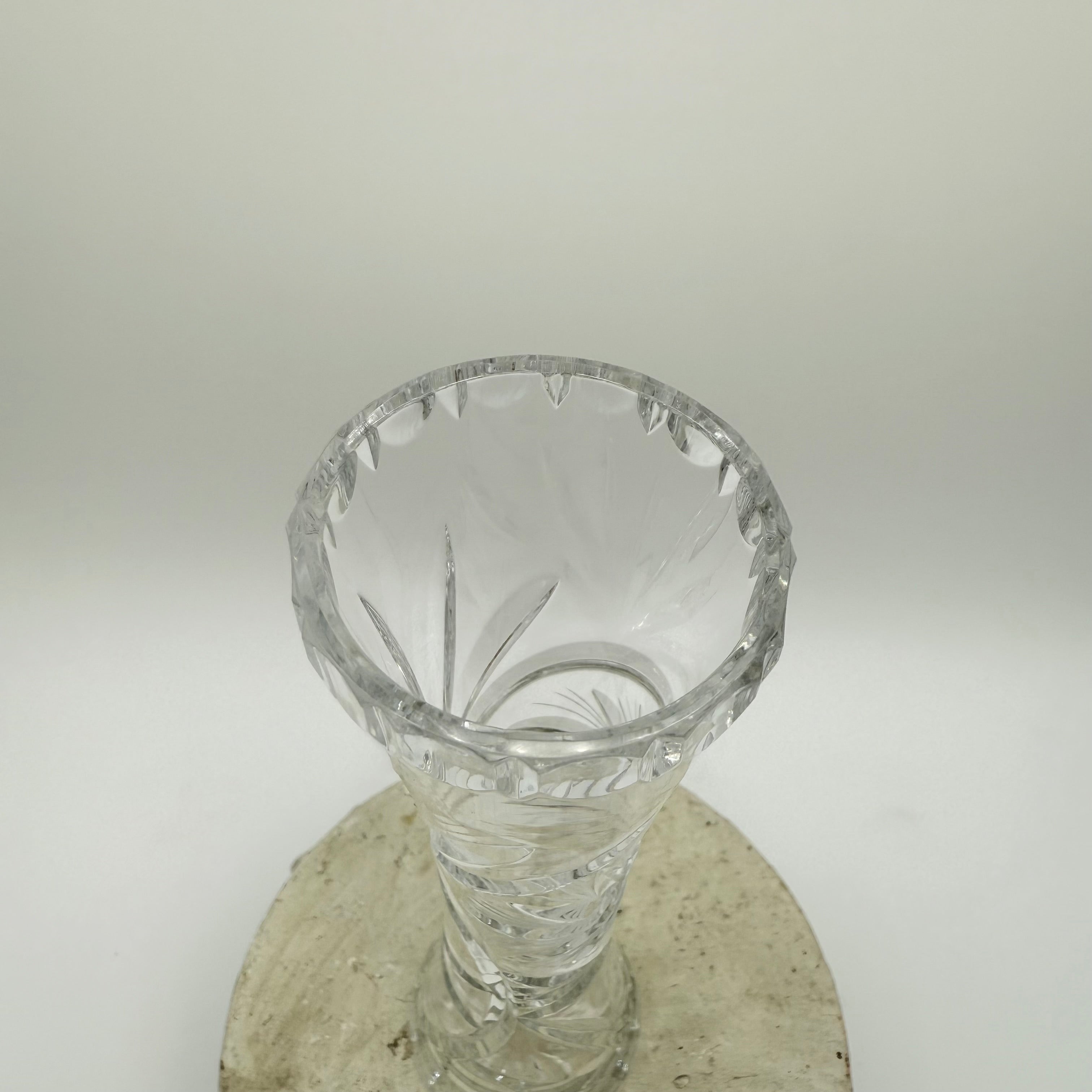 Vintage Irena Hand Cut Lead Crystal Bud Vase, Made in Poland