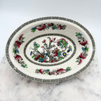 Johnson Brothers “Indian Tree” Floral Oval Serving Bowl with Greek Key Details