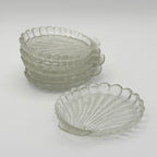 Vintage Anchor Hocking Glass Clam Shell Coasters, Set of 6