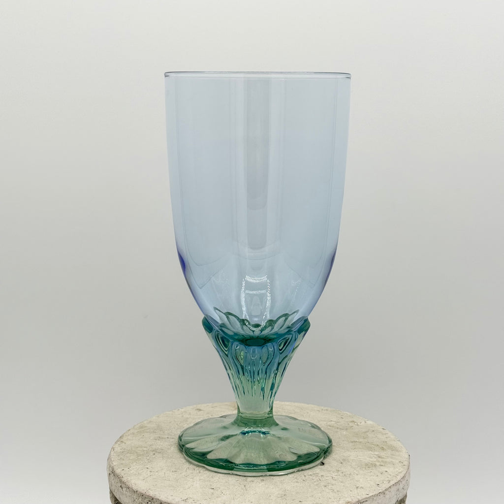 Bormioli Rocco Bahia Green Blue Iced Tea Glasses / Water Goblets, Made in Italy