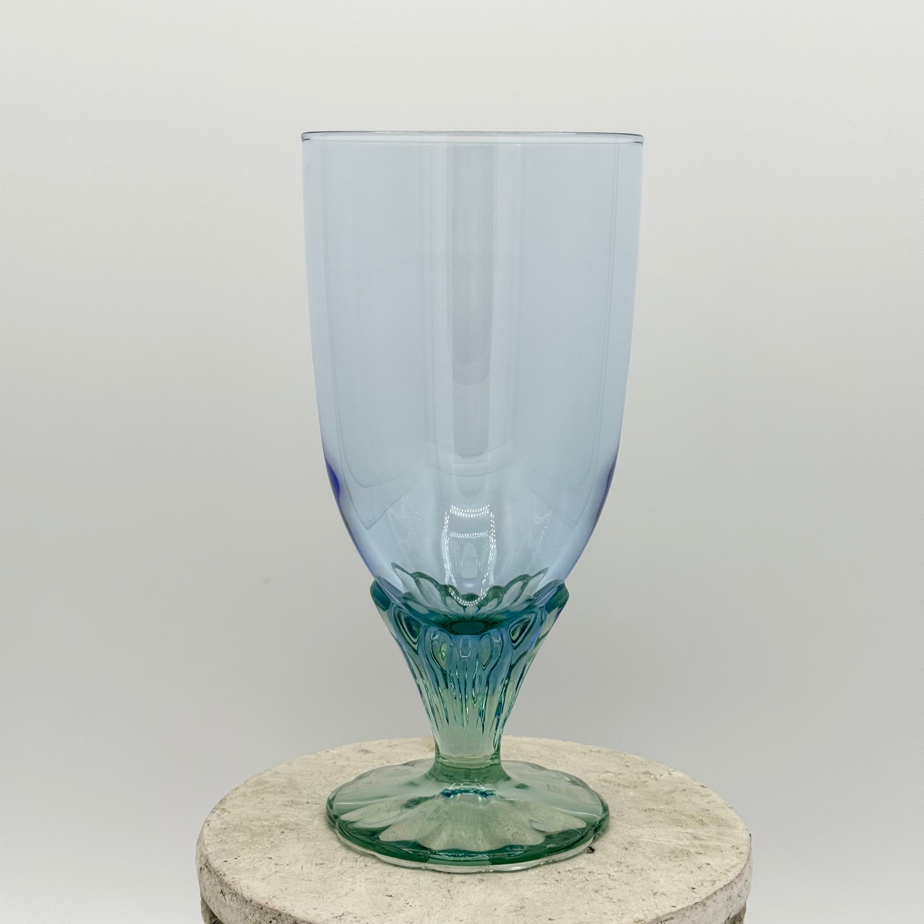 Bormioli Rocco Bahia Green Blue Iced Tea Glasses / Water Goblets, Made in Italy