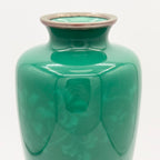 Japanese Ando Jubei Green Wireless Cloisonné Enamel Vase, c. 20th Century
