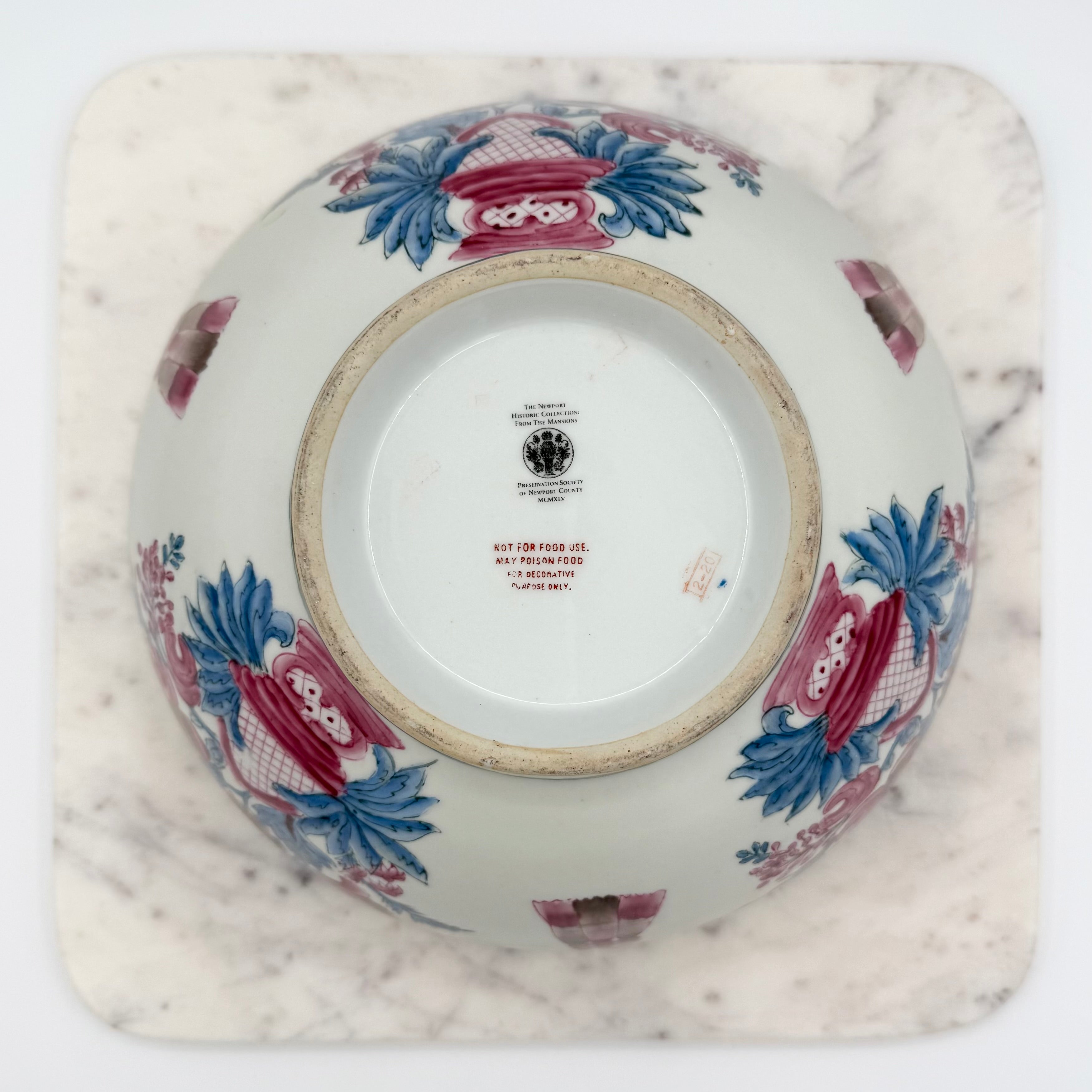 Vintage Newport Mansions “Newport Historic Collection” Hand-Decorated Porcelain Center Bowl (Reproduction)