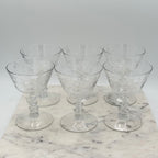 Vintage Cambridge Maryland Pattern Crystal Champagne / Sherbet Coupe Glasses, Set of 6