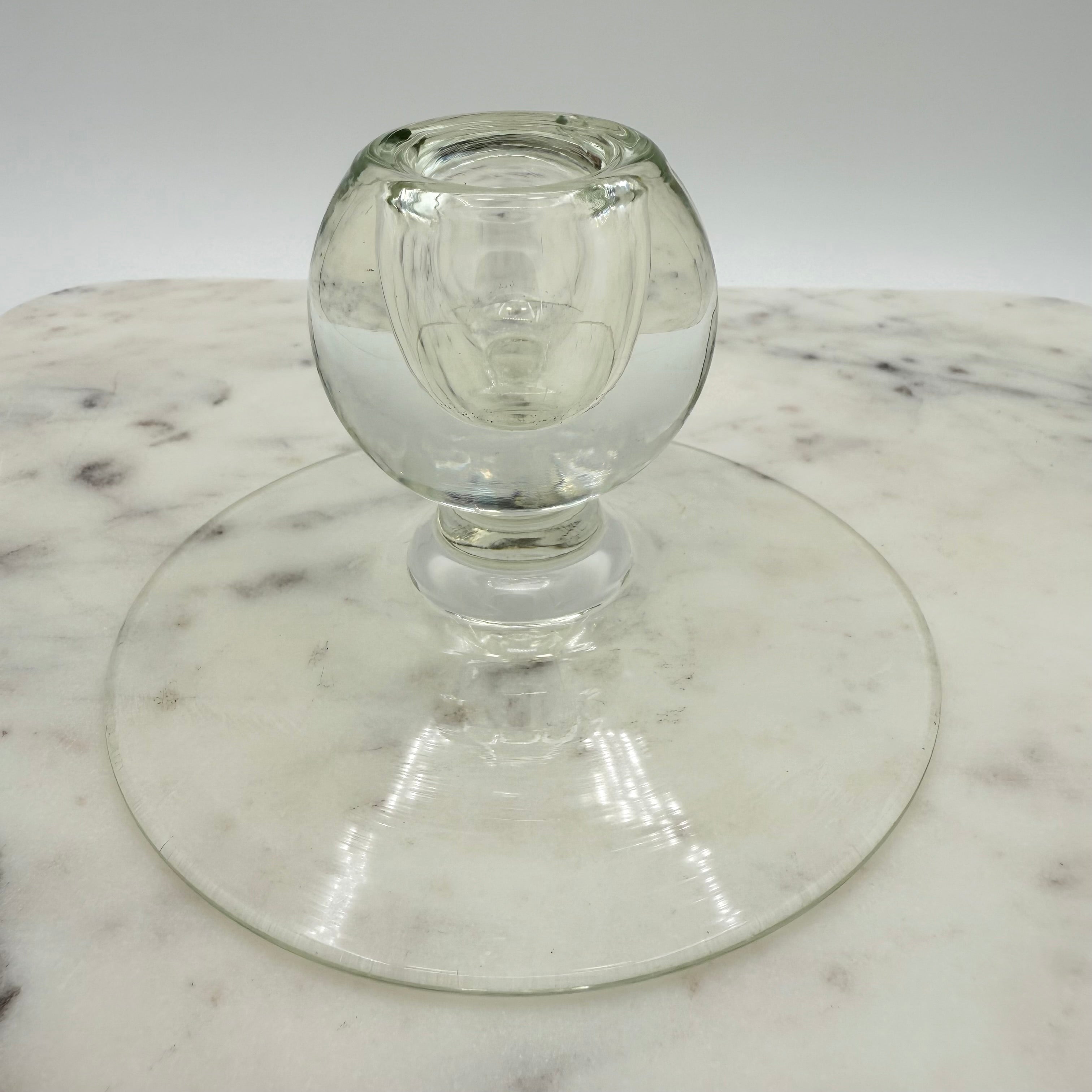 Vintage Paden City Crystal Ball Trance Low Candle Holders, Pair