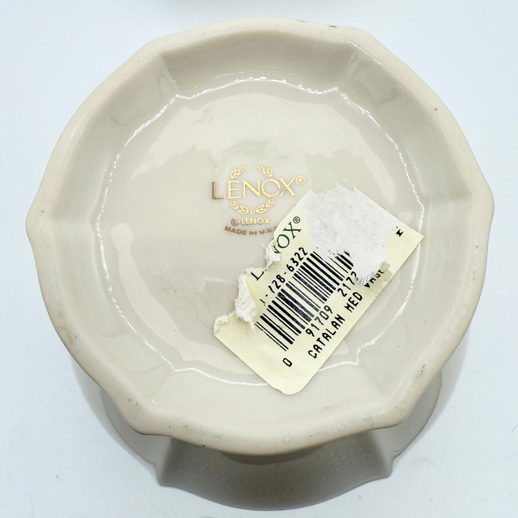 Lenox Catalan Vase with Gold and Turquoise Scrollwork