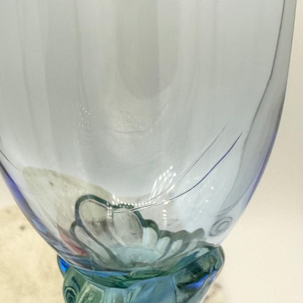 Bormioli Rocco Bahia Green Blue Iced Tea Glasses / Water Goblets, Made in Italy