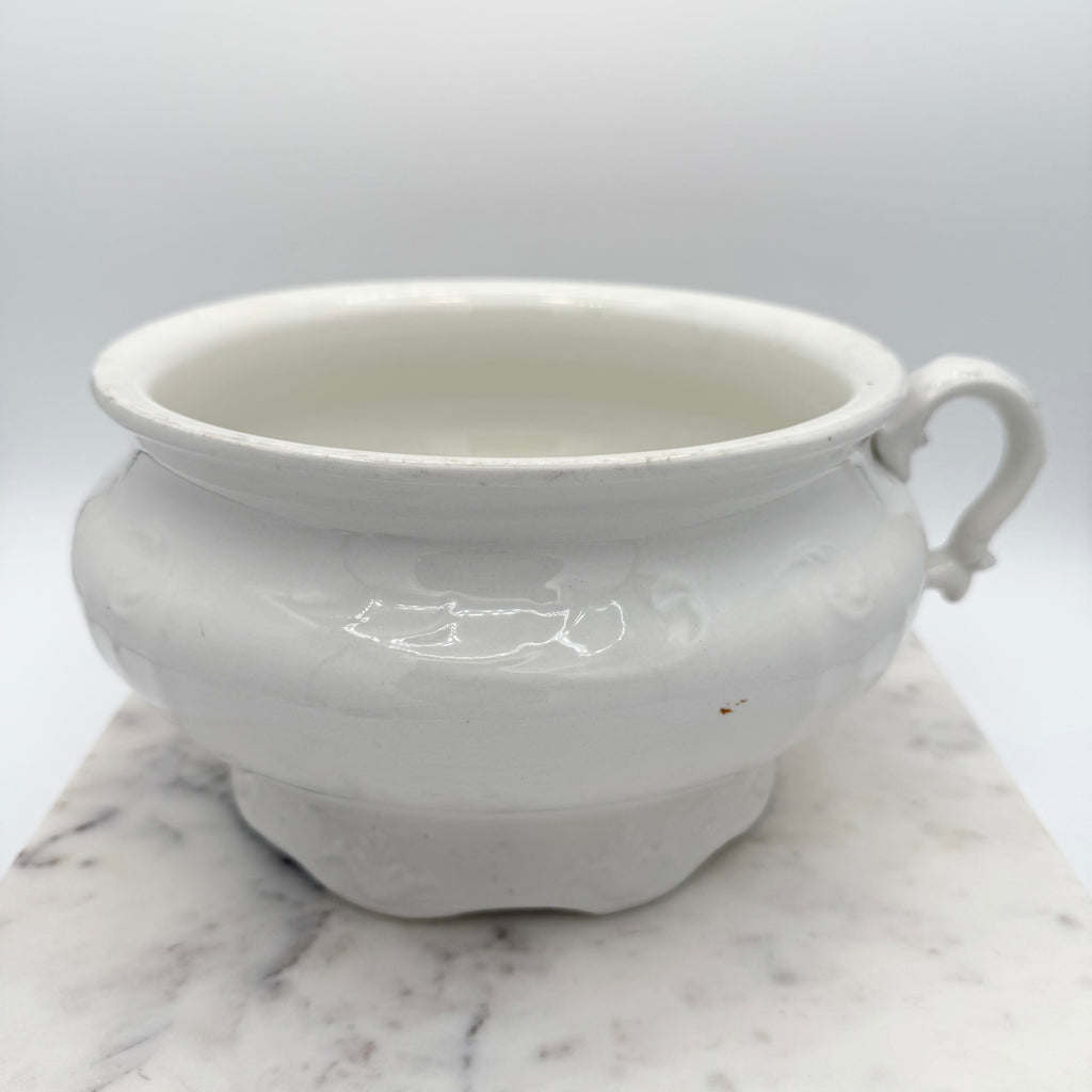 Antique Early 1900s Antique White Ironstone Chamber Pot