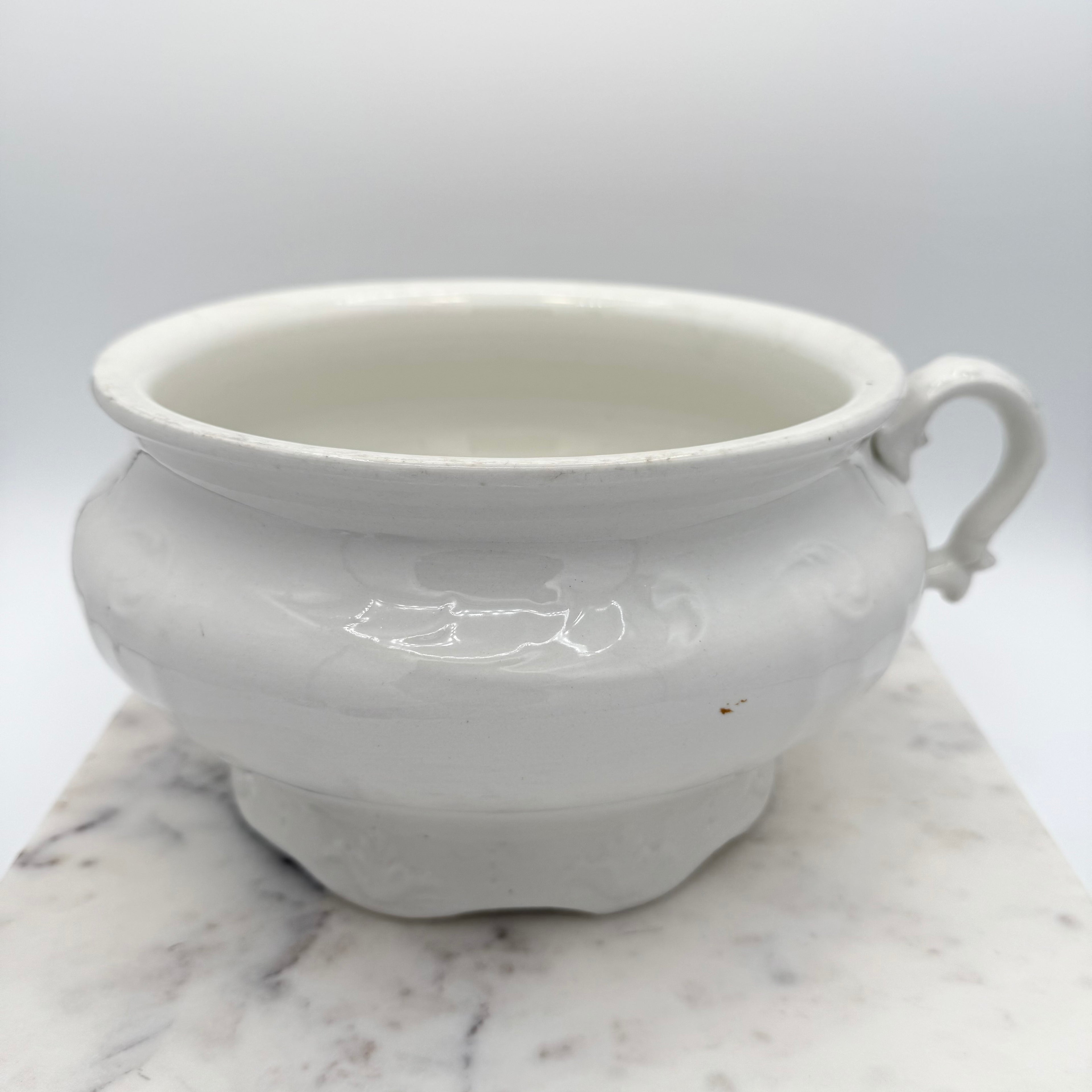 Antique Early 1900s Antique White Ironstone Chamber Pot