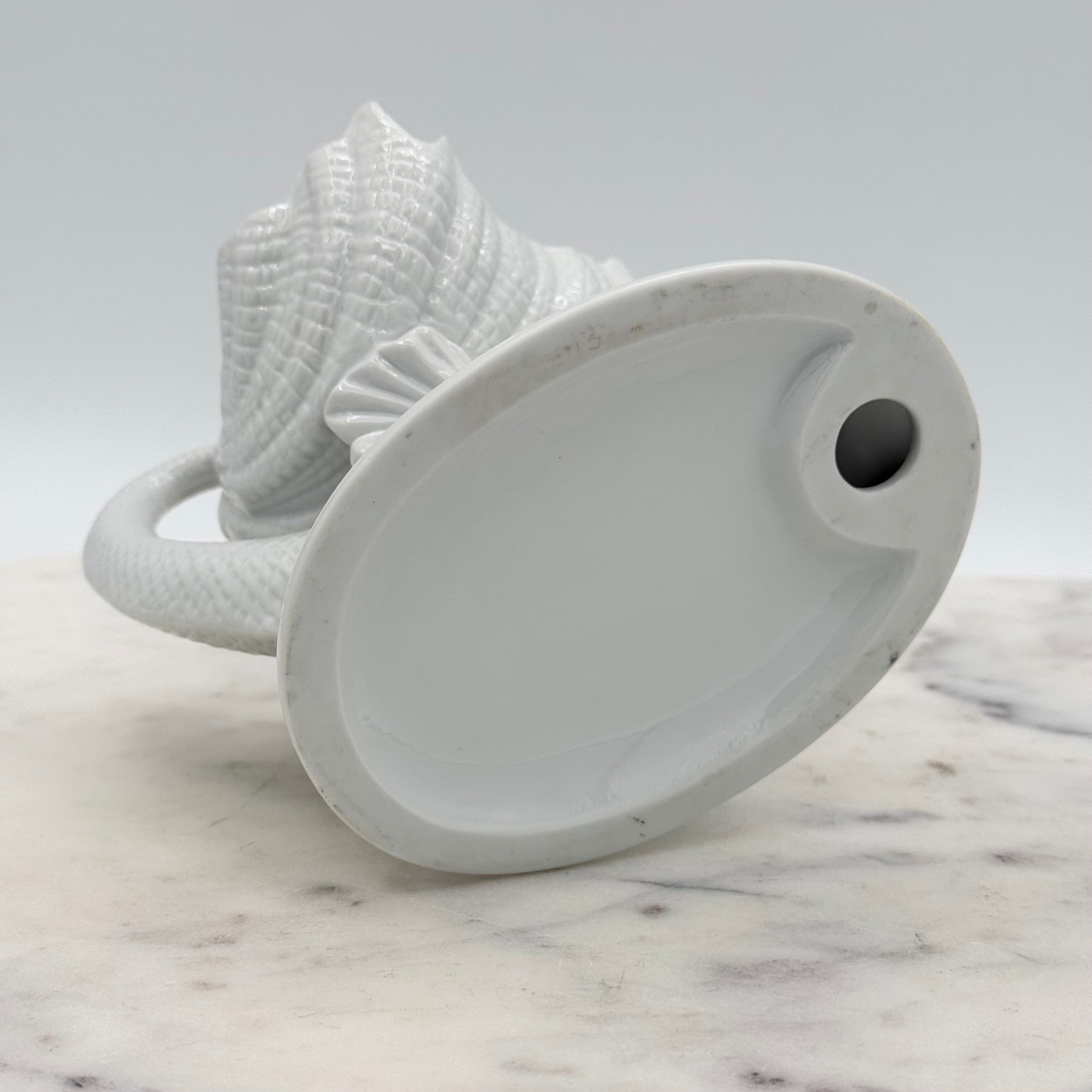 Vintage Bone China Dolphin or Koi Open Salt Cellar Caviar Shell Bowl