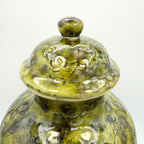 Studio Pottery Green Glazed Ceramic Ginger Jar Signed “BB” – Plum Blossom Motif