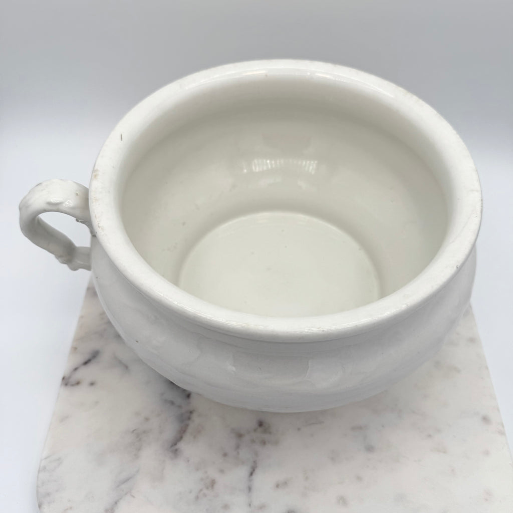 Antique Early 1900s Antique White Ironstone Chamber Pot