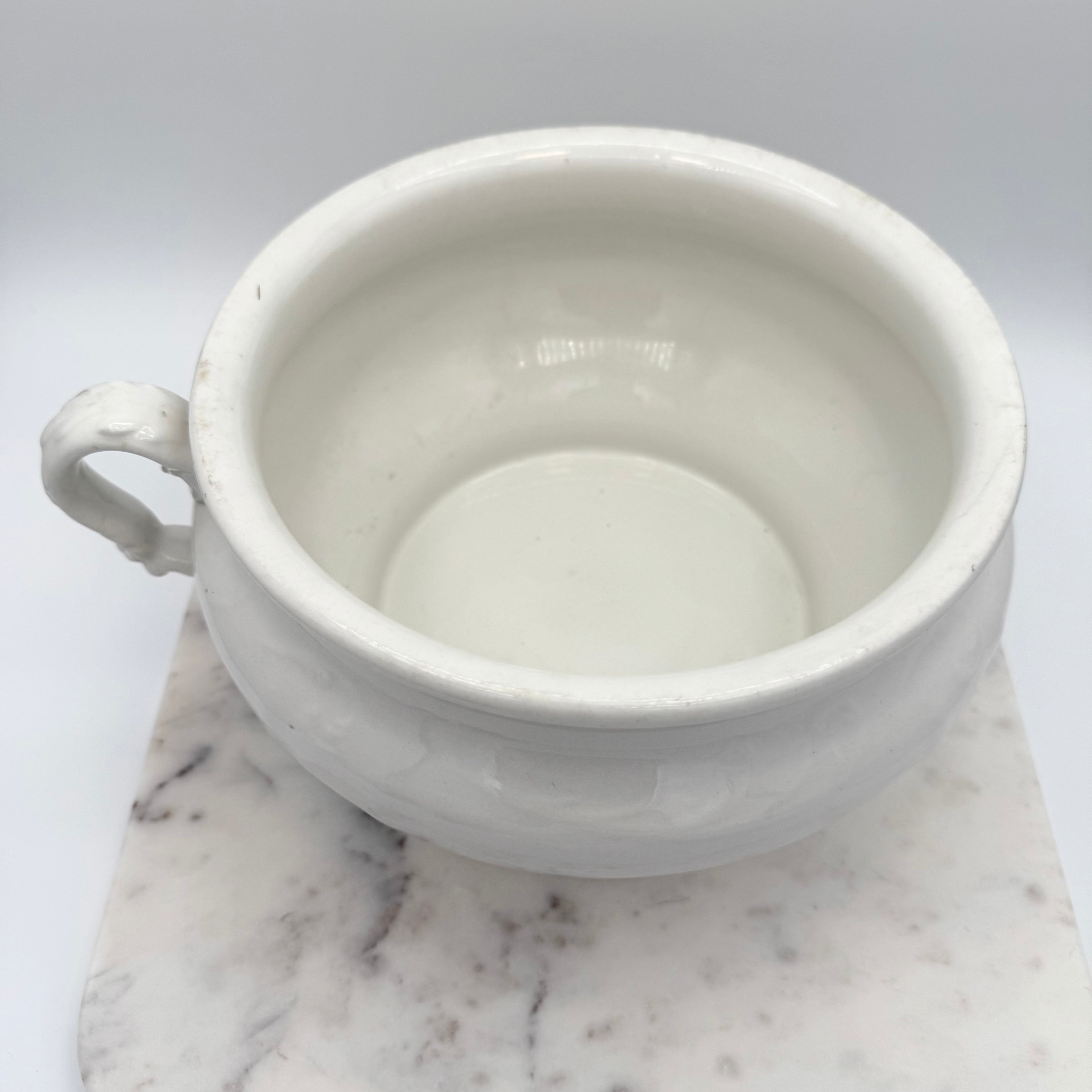 Antique Early 1900s Antique White Ironstone Chamber Pot