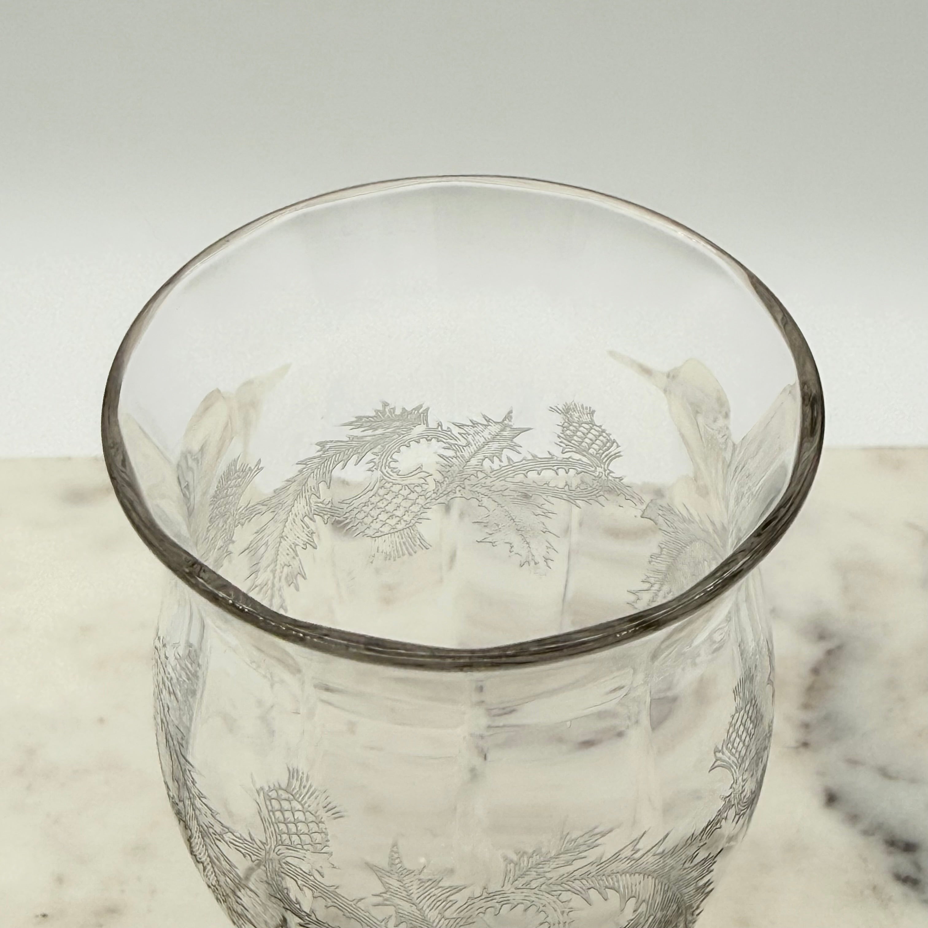 Vintage Central Glass Works Thistle Fluted Champagne Glass, 6.25” Tall (UNK958)