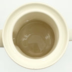 Antique White and Blue Transferware Teapot with Wood Lid