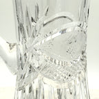 Vintage Etched Lead Cut Crystal Water Pitcher — Flower & Leaf Motif