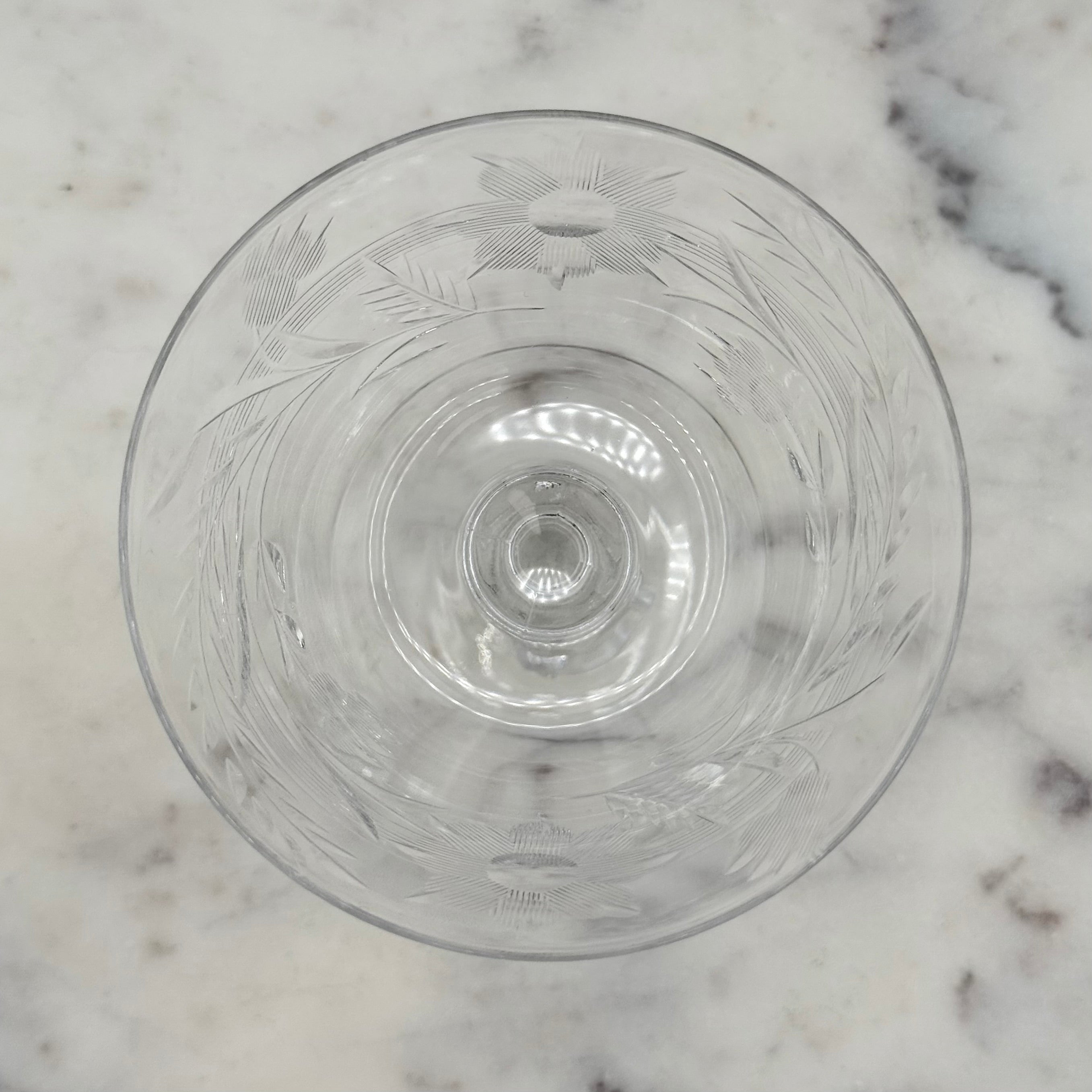 Vintage Cambridge Maryland Pattern Crystal Champagne / Sherbet Coupe Glasses, Set of 6