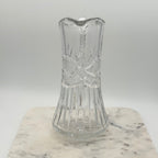 Vintage Etched Lead Cut Crystal Water Pitcher — Flower & Leaf Motif