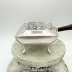 Silver Plated Victorian Crumb Catcher Silent Butler with Wood Handle
