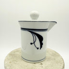 Vintage Dansk Bayberry porcelain creamer in white and blue. Elegant Scandinavian serveware collectible. Excellent condition.