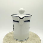 Vintage Dansk Bayberry porcelain creamer in white and blue. Elegant Scandinavian serveware collectible. Excellent condition.