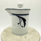 Vintage Dansk Bayberry porcelain creamer in white and blue. Elegant Scandinavian serveware collectible. Excellent condition.