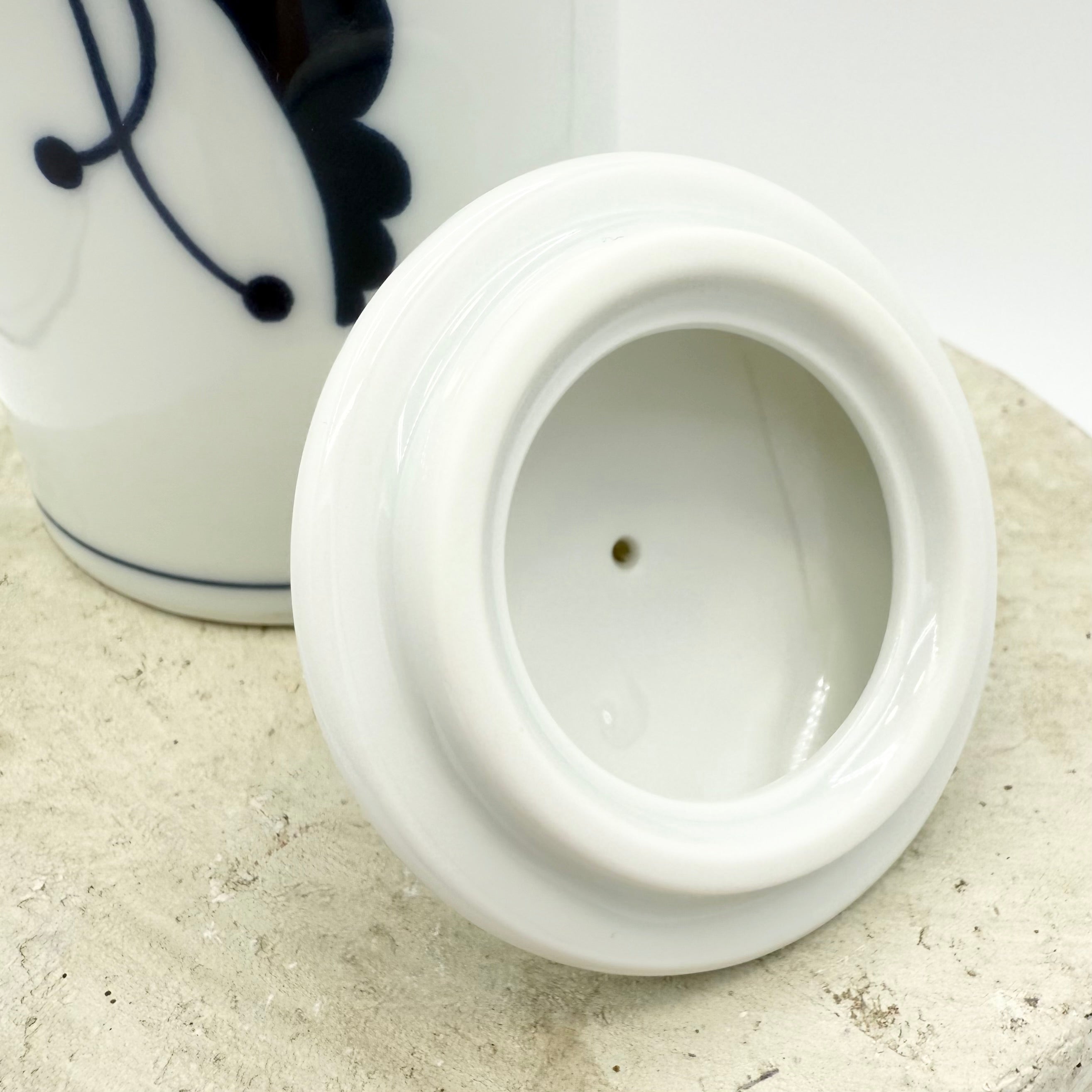 Vintage Dansk Bayberry porcelain creamer in white and blue. Elegant Scandinavian serveware collectible. Excellent condition.