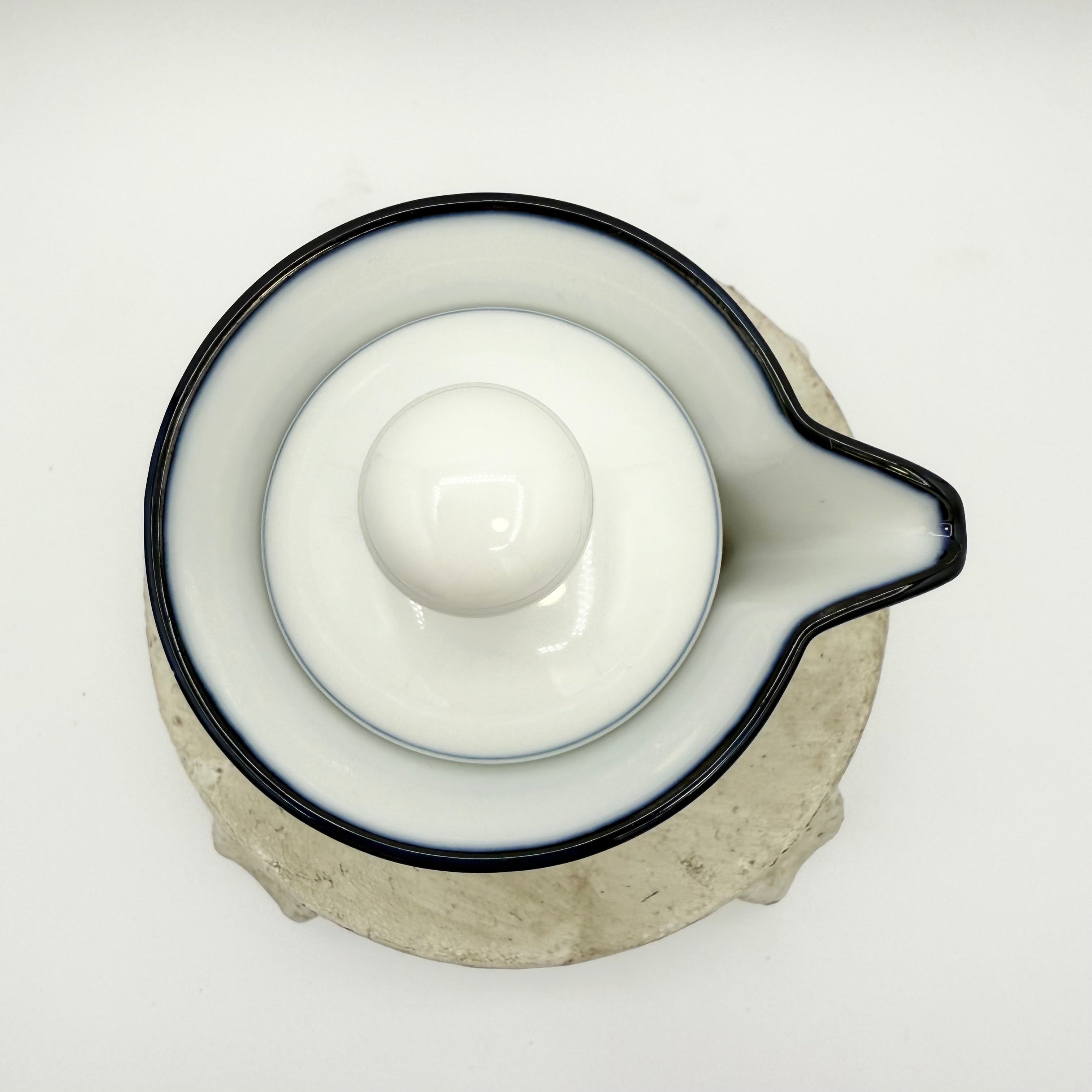 Vintage Dansk Bayberry porcelain creamer in white and blue. Elegant Scandinavian serveware collectible. Excellent condition.