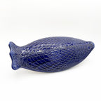 Vintage Environmental Ceramics Blue Fish Shaped Covered Baking Dish, c. 1966