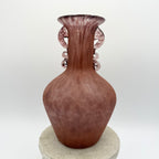 Murano Seguso Vetri d'Arte Scavo Style Art Glass Vase – Brown, Rust & Purple