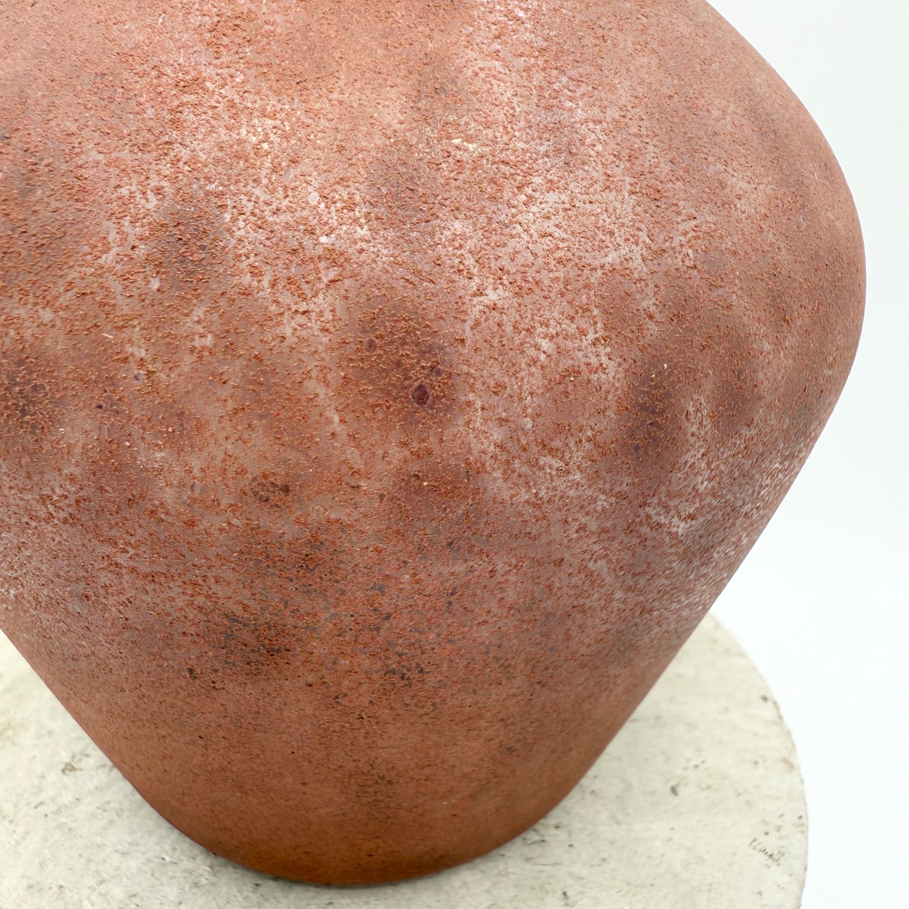 Murano Seguso Vetri d'Arte Scavo Style Art Glass Vase – Brown, Rust & Purple