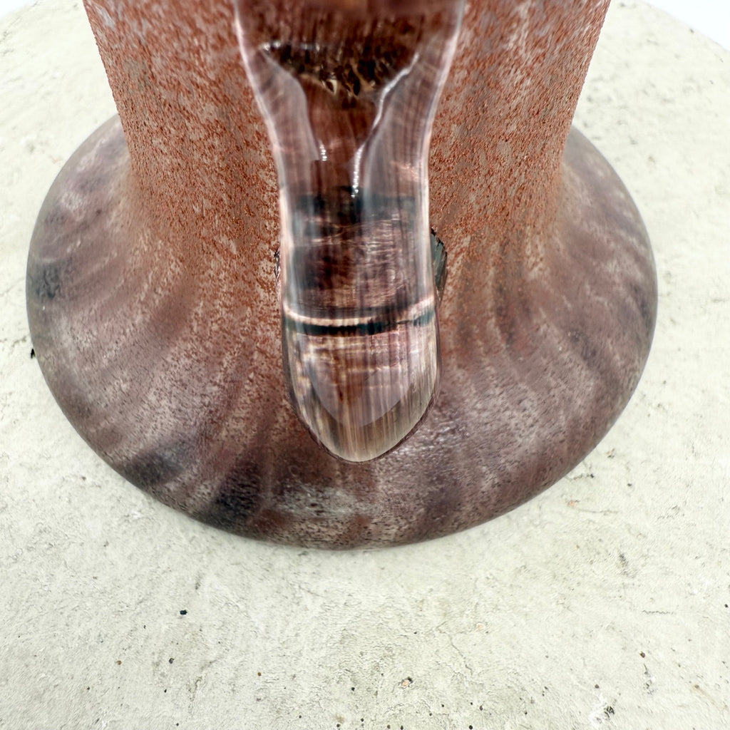 Murano Seguso Vetri d'Arte Scavo Style Art Glass Vase – Brown, Rust & Purple