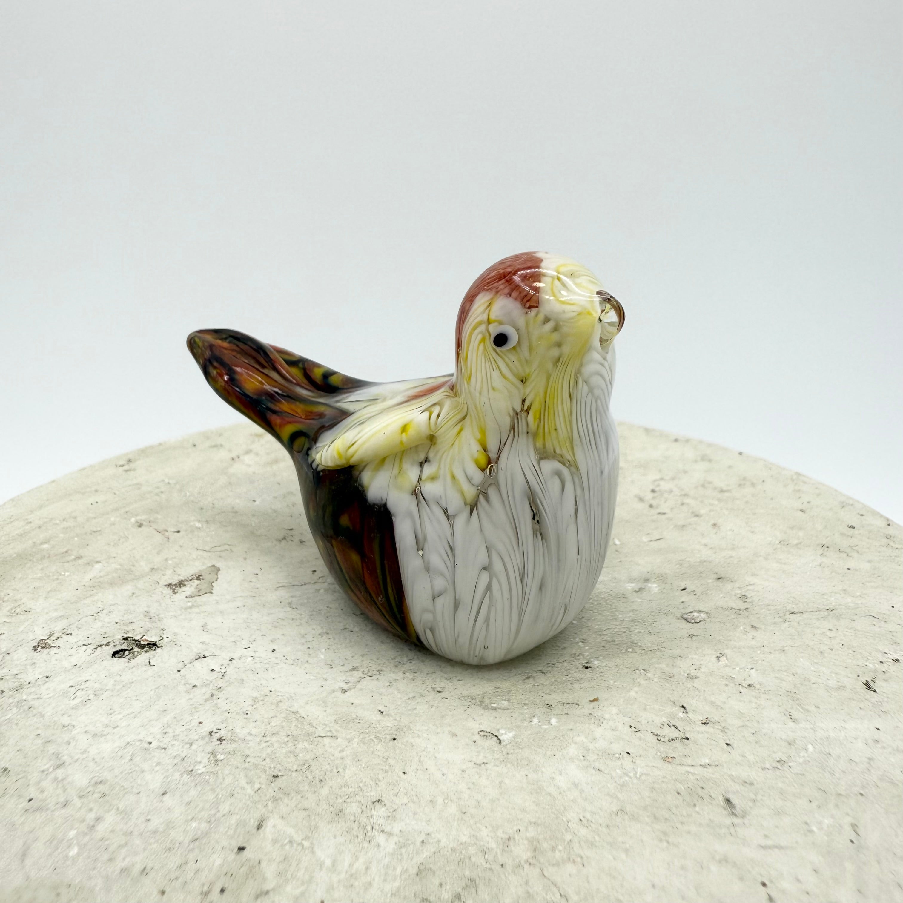 Vintage Murano Style Hand Blown Art Slag Glass Birds, Set of 3 Small Figurines